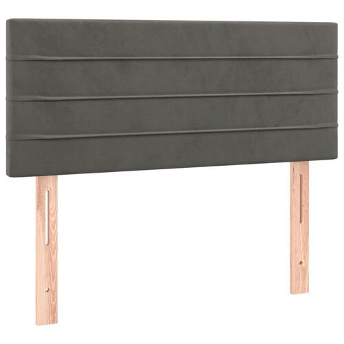 Sengegavl 100x5x78/88 cm fløjl mørkegrå
