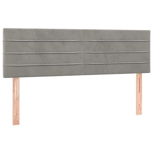 Sengegavle 2 stk. 72x5x78/88 cm fløjl lysegrå