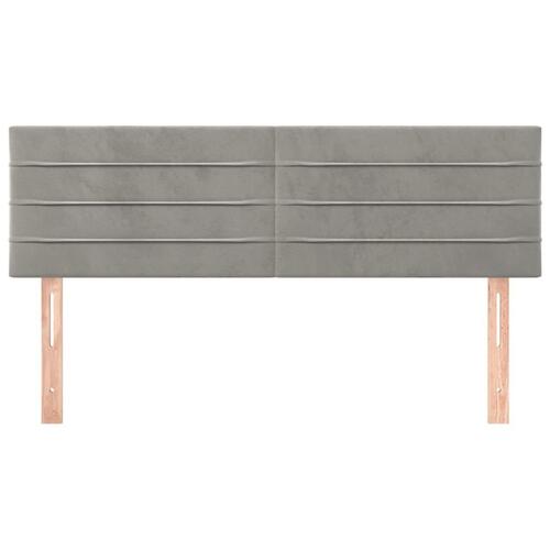 Sengegavle 2 stk. 72x5x78/88 cm fløjl lysegrå