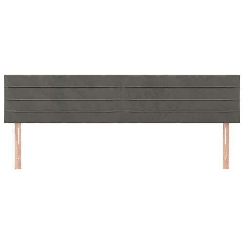 Sengegavle 2 stk. 80x5x78/88 cm fløjl mørkegrå
