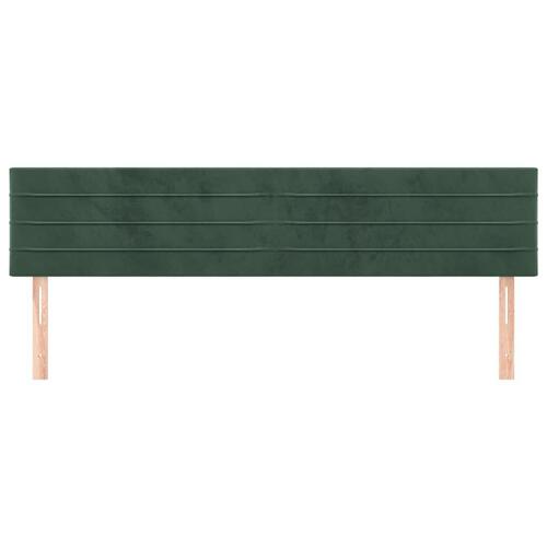 Sengegavle 2 stk. 100x5x78/88 cm fløjl mørkegrøn