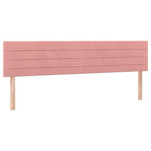 Sengegavle 2 stk. 100x5x78/88 cm fløjl lyserød