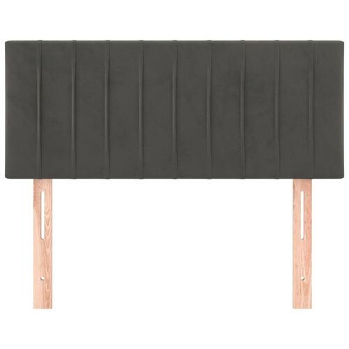 Sengegavl 100x5x78/88 cm fløjl mørkegrå