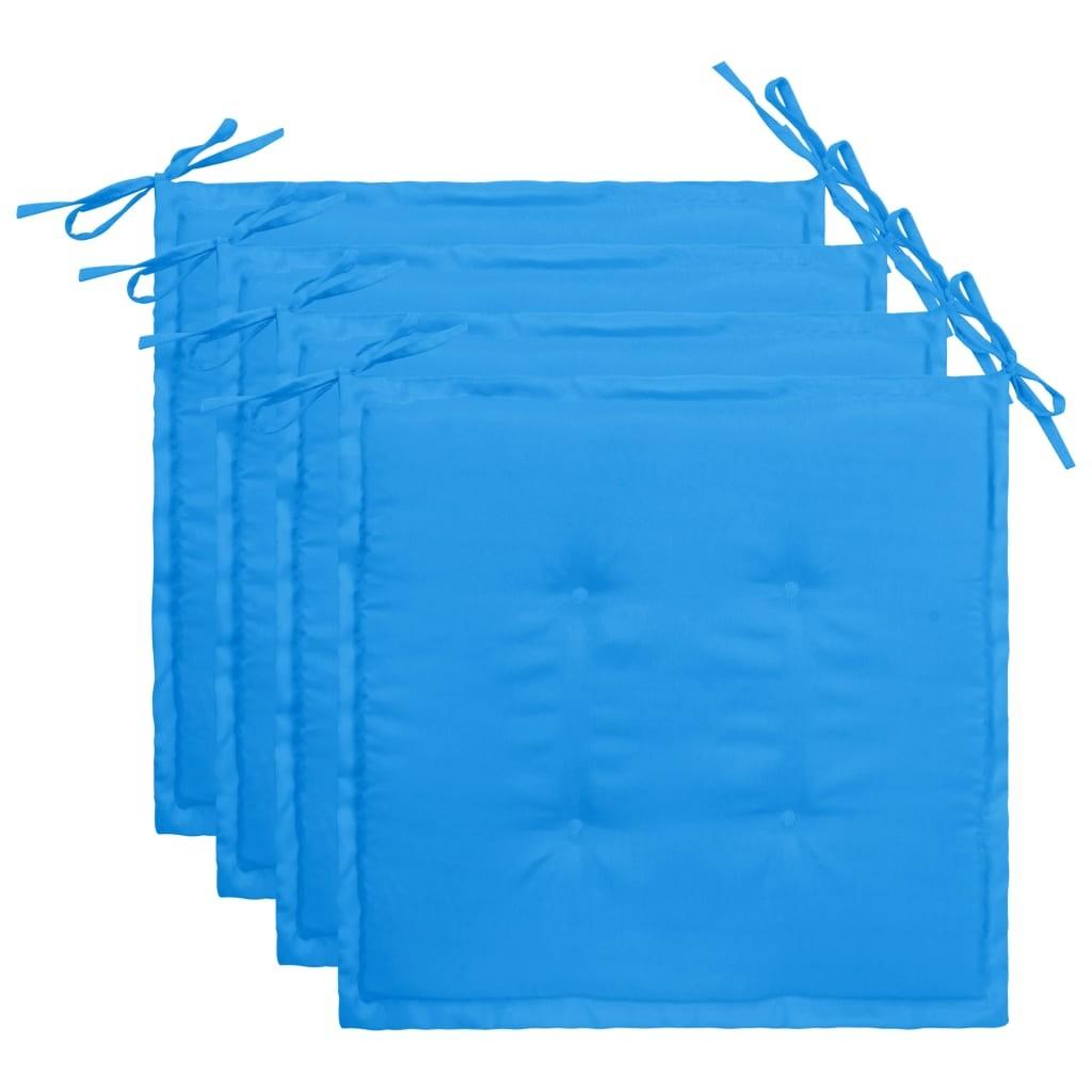 Hynder til havestol 4 stk. 40x40x3 cm oxfordstof blå