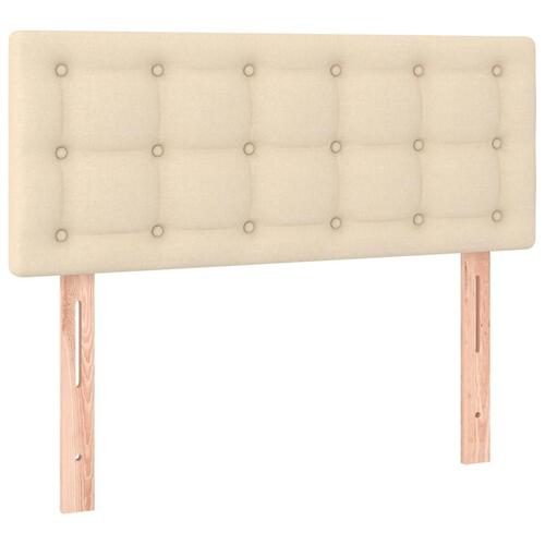 Sengegavl 100x5x78/88 cm stof cremefarvet
