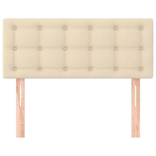 Sengegavl 100x5x78/88 cm stof cremefarvet