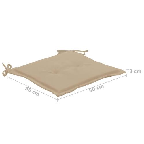 Hynder til havestol 2 stk. 50x50x3 cm oxfordstof beige