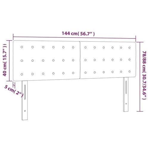 Sengegavle 2 stk. 72x5x78/88 cm stof sort
