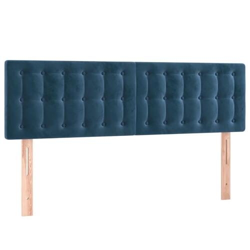 Sengegavle 2 stk. 72x5x78/88 cm fløjl mørkeblå