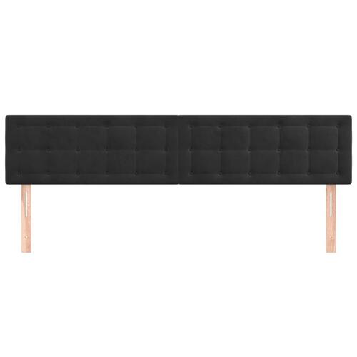 Sengegavle 2 stk. 80x5x78/88 cm fløjl sort