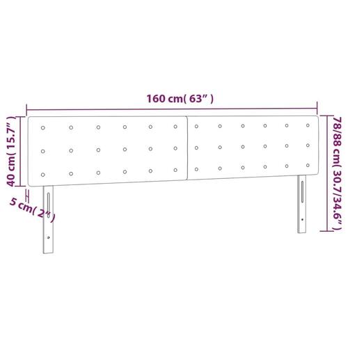 Sengegavle 2 stk. 80x5x78/88 cm fløjl sort