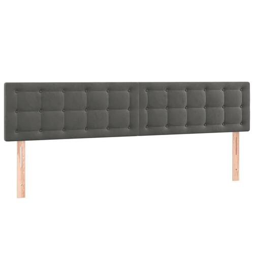 Sengegavle 2 stk. 100x5x78/88 cm fløjl mørkegrå
