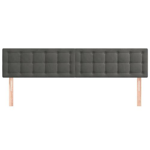 Sengegavle 2 stk. 100x5x78/88 cm fløjl mørkegrå