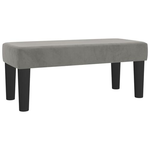 Bænk 70x30x30 cm fløjl lysegrå