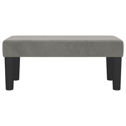 Bænk 70x30x30 cm fløjl lysegrå