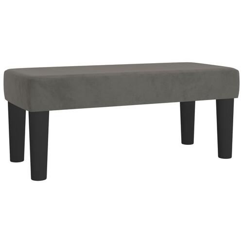 Bænk 70x30x30 cm fløjl mørkegrå