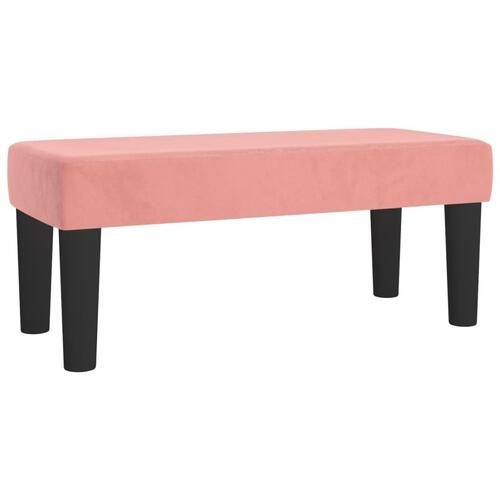 Bænk 70x30x30 cm fløjl lyserød