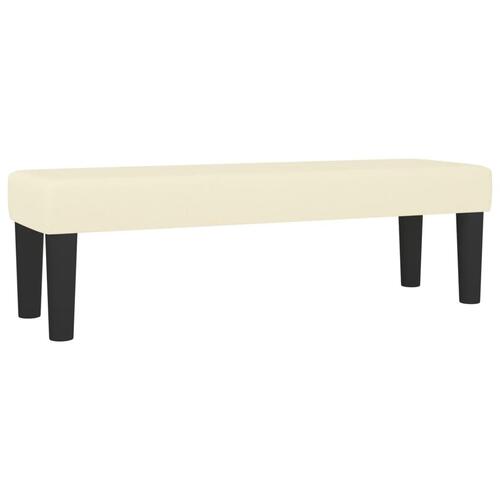 Bænk 100x30x30 cm kunstlæder cremefarvet
