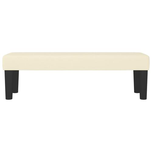 Bænk 100x30x30 cm kunstlæder cremefarvet