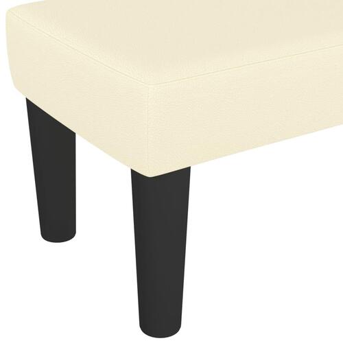 Bænk 100x30x30 cm kunstlæder cremefarvet