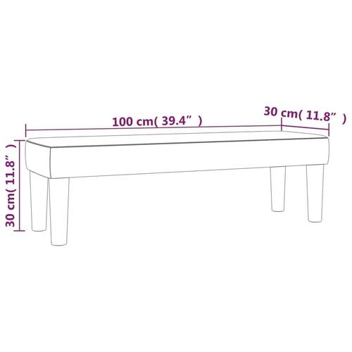 Bænk 100x30x30 cm kunstlæder cremefarvet