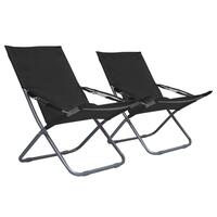 Foldbare strandstole 2 stk. stof sort