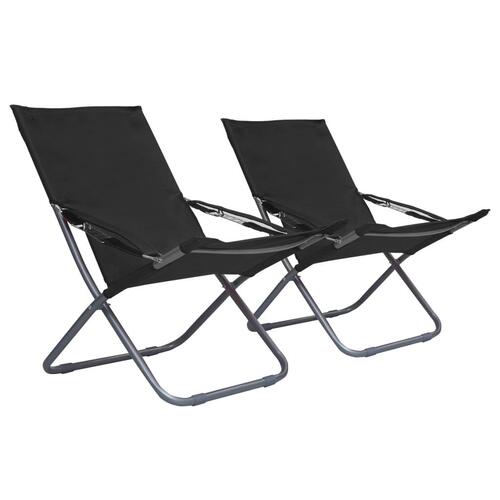 Foldbare strandstole 2 stk. stof sort