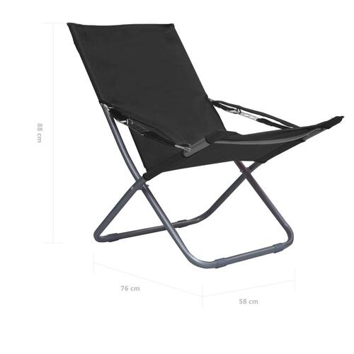 Foldbare strandstole 2 stk. stof sort