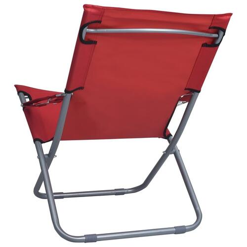 Foldbare strandstole 2 stk. stof rød