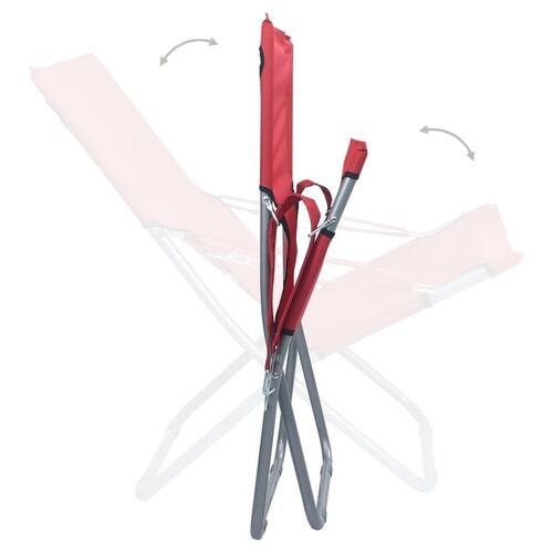 Foldbare strandstole 2 stk. stof rød