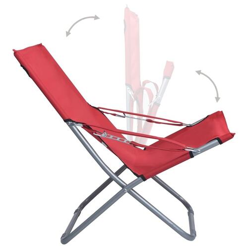Foldbare strandstole 2 stk. stof rød