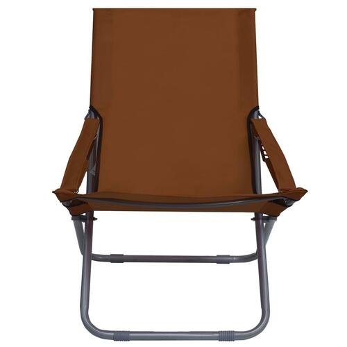 Foldbare strandstole 2 stk. stof brun