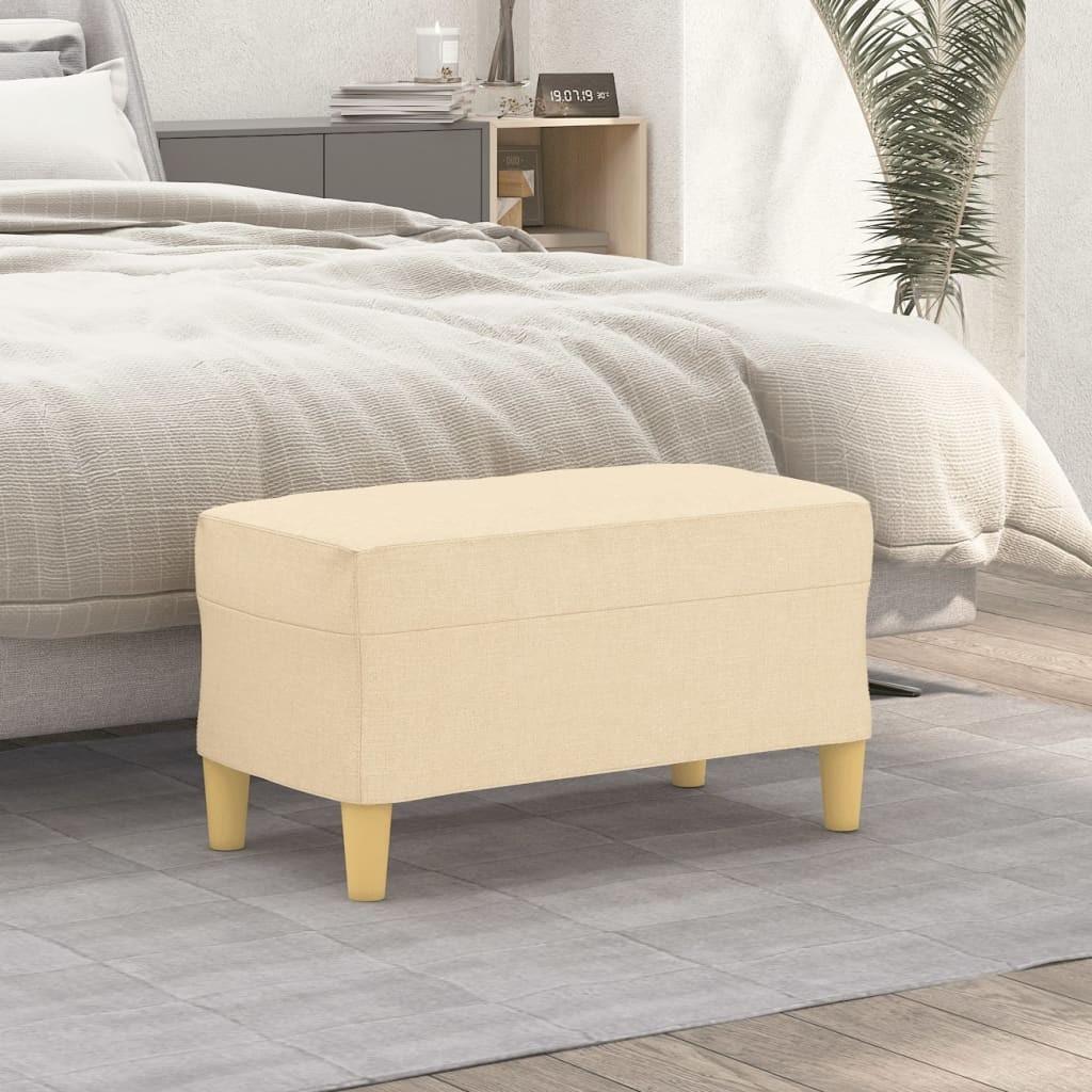 Bænk 70x35x41 cm stof cremefarvet