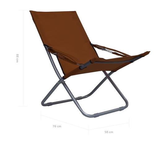 Foldbare strandstole 2 stk. stof brun