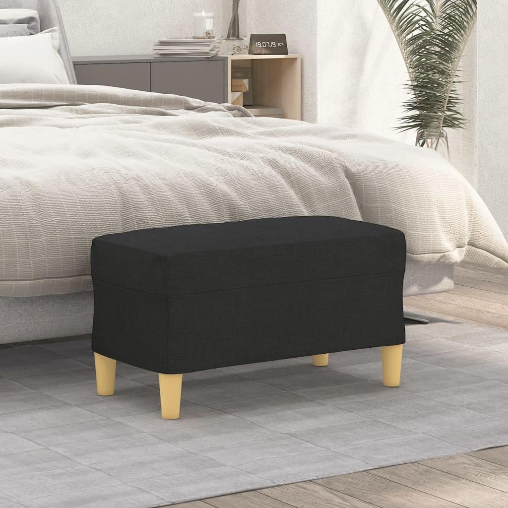 Bænk 70x35x41 cm stof sort