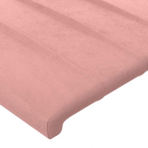 Sengeramme med sengegavl 80×200 cm - fløjl, lyserød