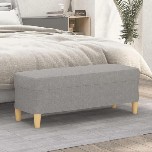 Bænk 100x35x41 cm stof lysegrå