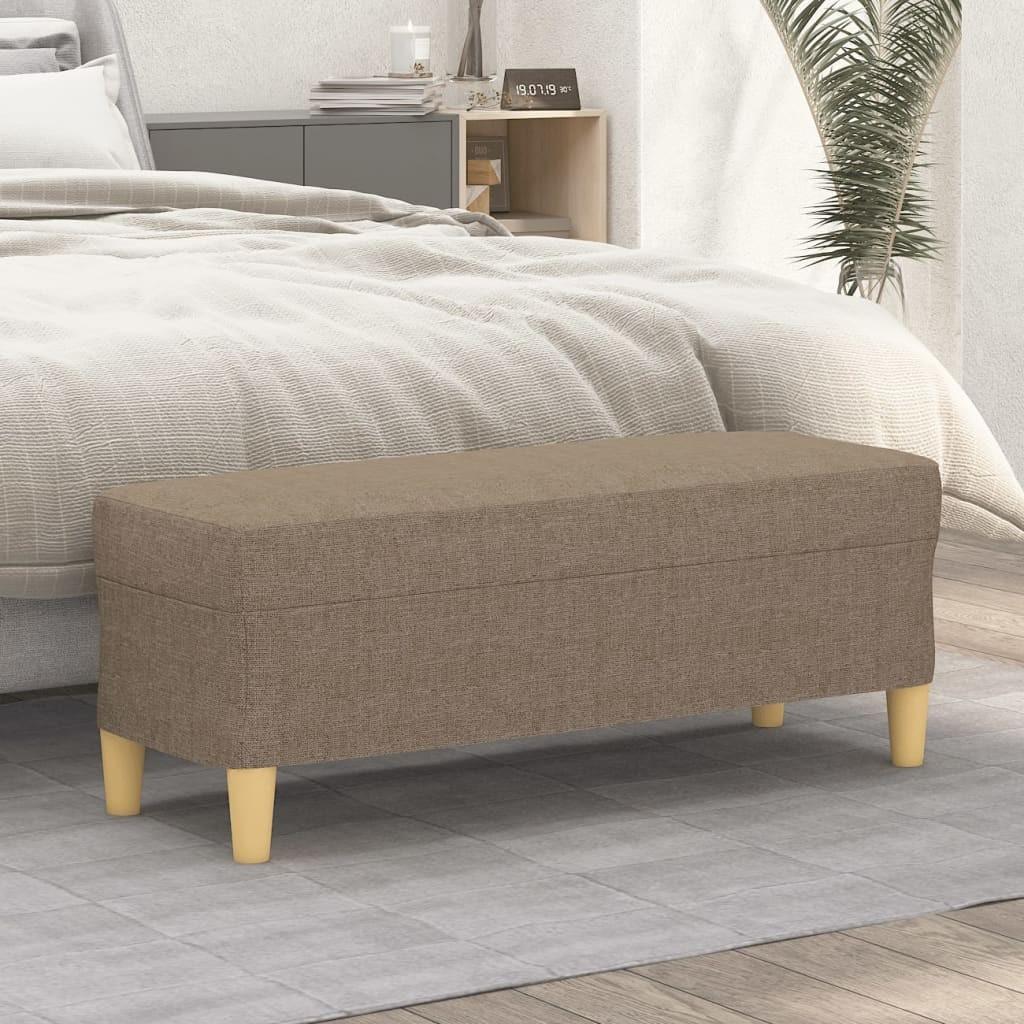 Bænk 100x35x41 cm stof gråbrun