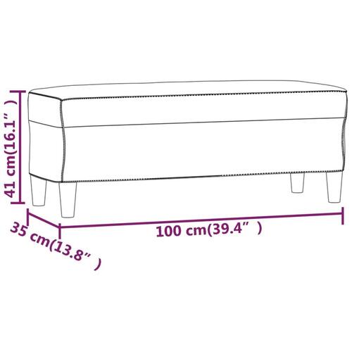 Bænk 100x35x41 cm stof gråbrun