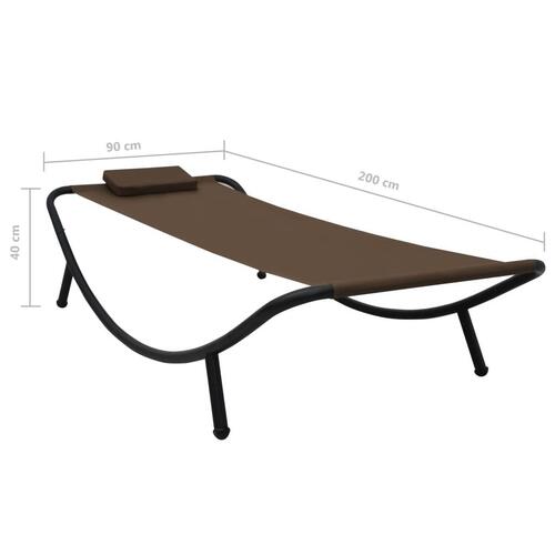 Liggestol 200x90 cm stål brun
