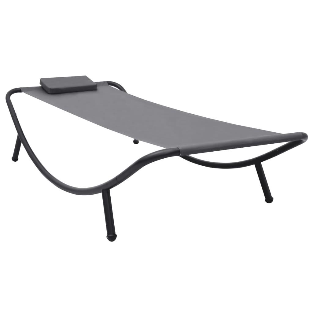 Liggestol 200x90 cm stål grå