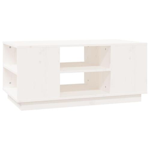 Sofabord 90x49x40,5 cm massivt fyrretræ hvid