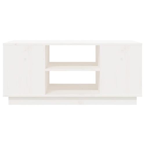 Sofabord 90x49x40,5 cm massivt fyrretræ hvid