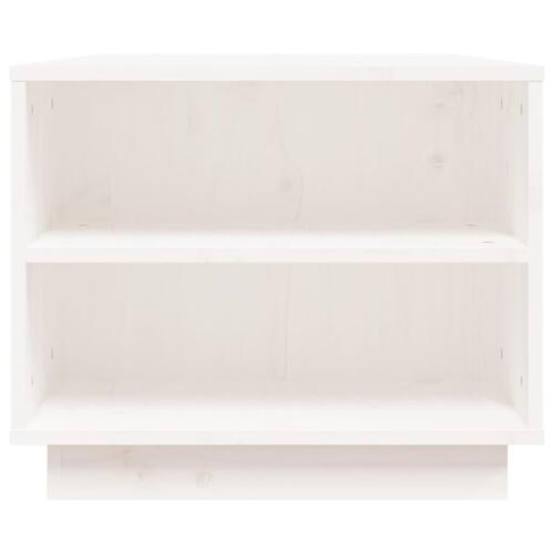 Sofabord 90x49x40,5 cm massivt fyrretræ hvid