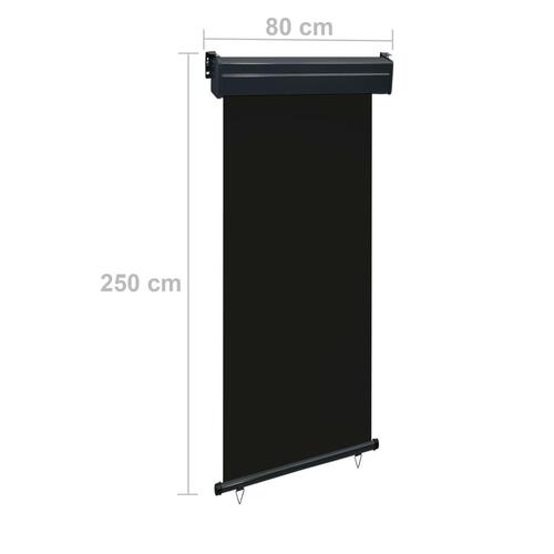 Sidemarkise til altan 85x250 cm sort