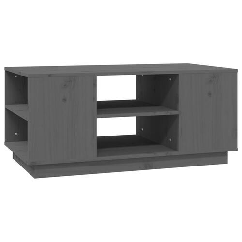 Sofabord 90x49x40,5 cm massivt fyrretræ grå