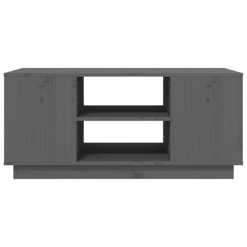 Sofabord 90x49x40,5 cm massivt fyrretræ grå