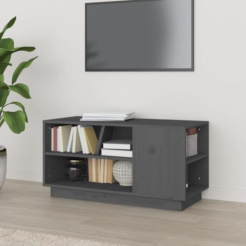 Tv-bord 80x35x40,5 cm massivt fyrretræ grå