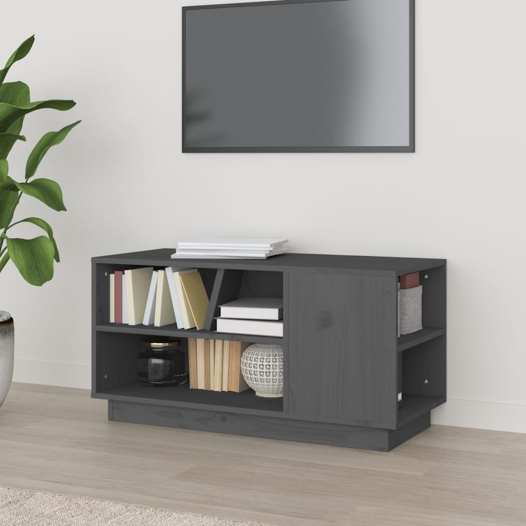 Tv-bord 80x35x40,5 cm massivt fyrretræ grå