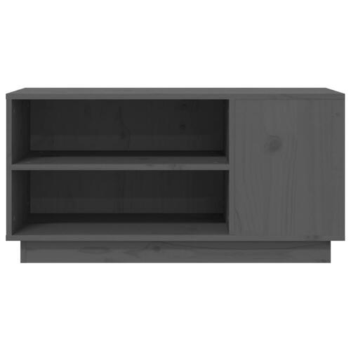 Tv-bord 80x35x40,5 cm massivt fyrretræ grå